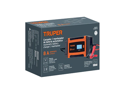 Cargador y Mantenedor Automático Truper 104010, 8 A, 12V y 24V - Foto 6 | aztools.co
