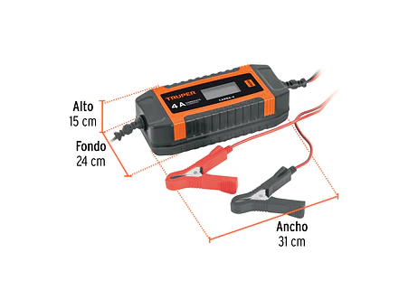 Cargador y Mantenedor Automático Truper 104009, 4 A, 6V y 12V - Foto 3 | aztools.co