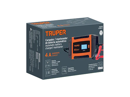 Cargador y Mantenedor Automático Truper 104009, 4 A, 6V y 12V - Foto 6 | aztools.co