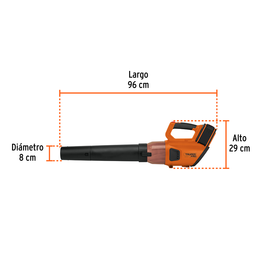 Sopladora inalámbrica Truper 103303, 40V, 2 baterías 2Ah, 1 carg.dual - Foto 3 | aztools.co