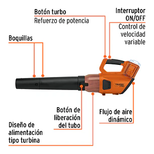 Sopladora Inalámbrica Truper 103555, 40V, Sin Accesorios