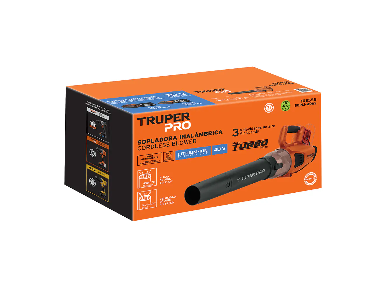 Sopladora Inalámbrica Truper 103555, 40V, Sin Accesorios - Foto 4 | aztools.co
