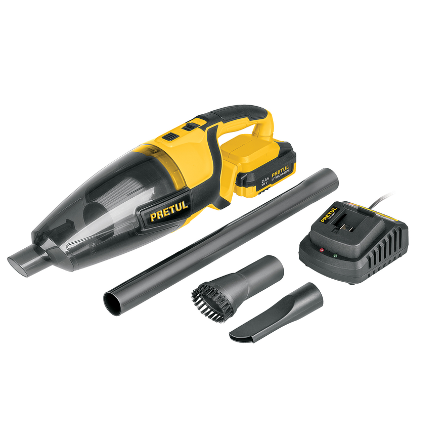 Aspiradora Inalámbrica Para Carro Pretul  29940, 20V, 1 batería 2Ah 1