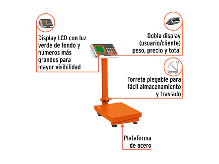 Báscula electrónica de plataforma para mostrador Truper 103112, 80 kg,  - Foto 2 | aztools.co