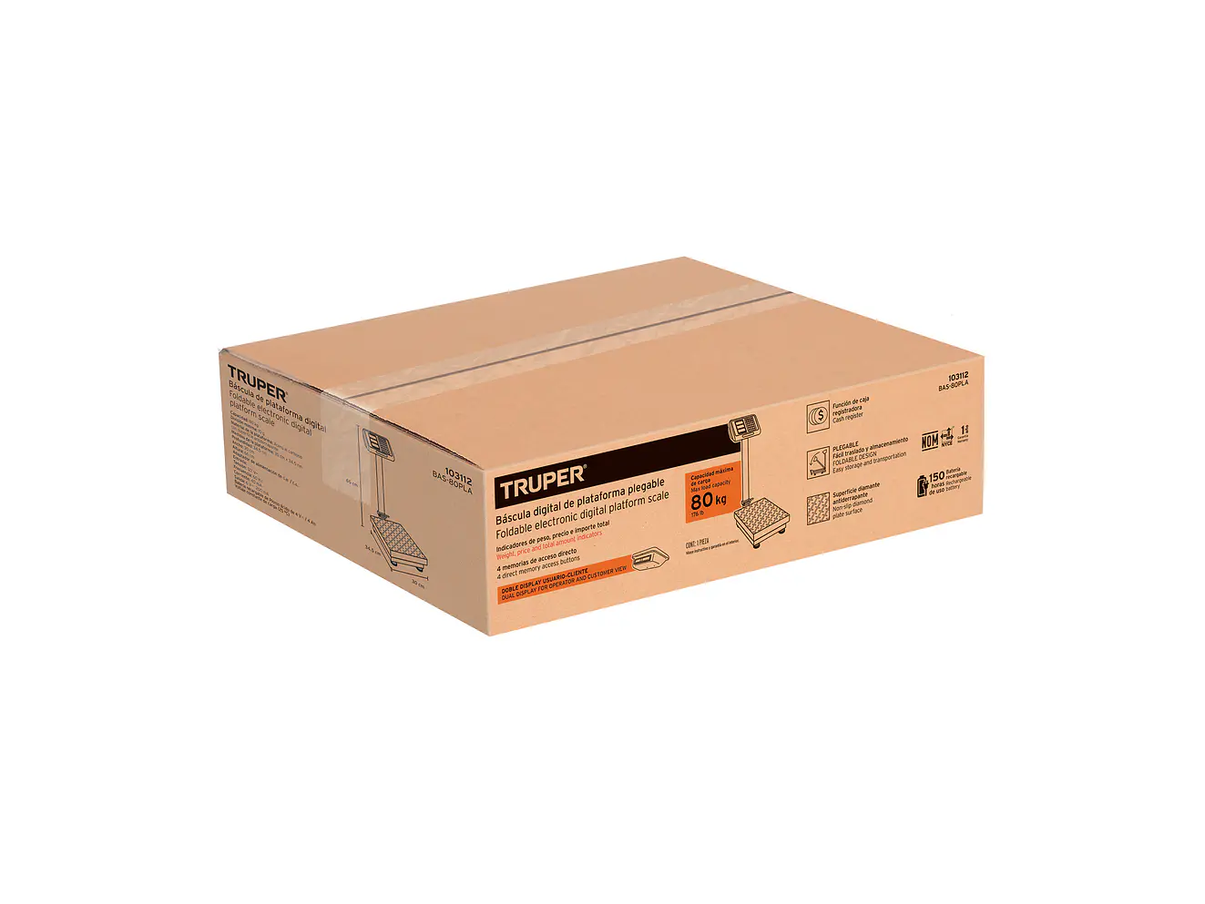 Báscula electrónica de plataforma para mostrador Truper 103112, 80 kg,  - Foto 4 | aztools.co