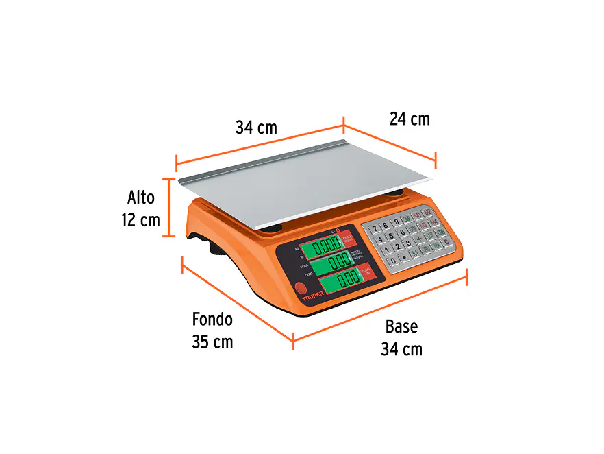 Báscula electrónica multifunciones Truper 103131, capacidad 40 kg USB - Foto 3 | aztools.co
