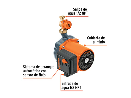 Bomba presurizadora 1/6 HP Truper 103355, con sensor regulable,  - Foto 2 | aztools.co