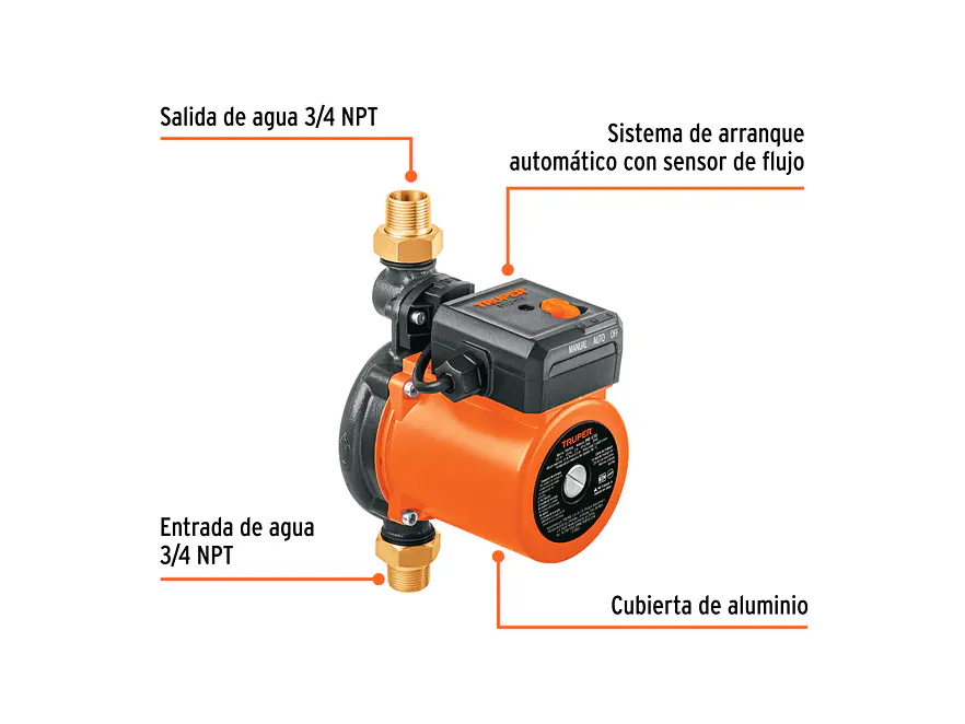 Bomba presurizadora Truper 103356, 1/3 HP , - Foto 2 | aztools.co