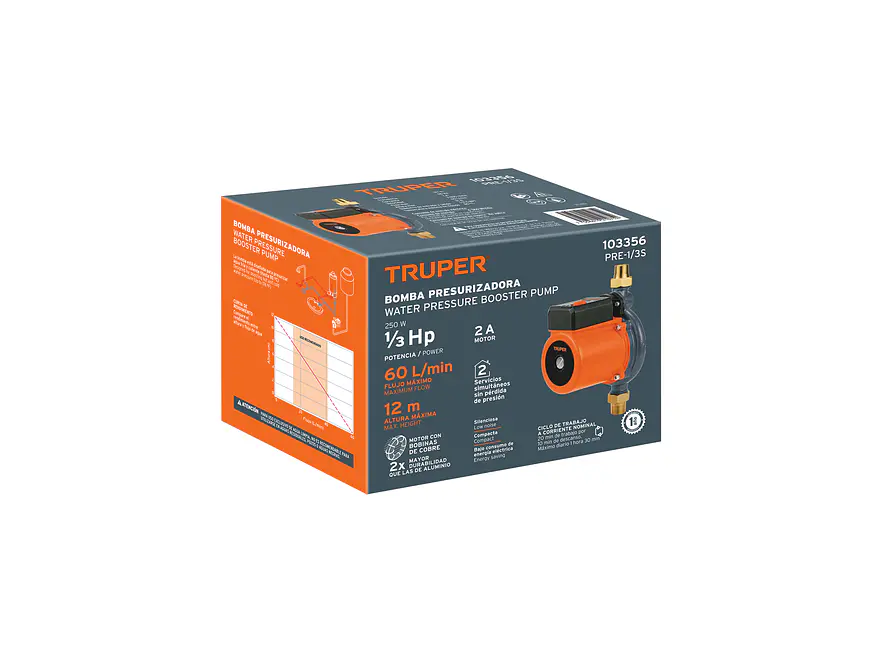 Bomba presurizadora Truper 103356, 1/3 HP , - Foto 5 | aztools.co