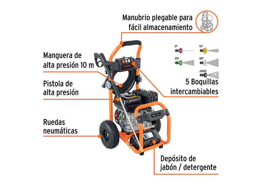 Hidrolavadora a Gasolina Truper 103982, 3,300 PSI - Foto 2 | aztools.co