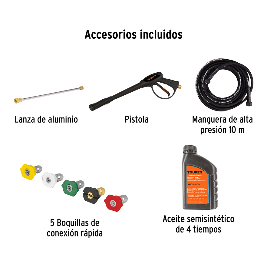 Hidrolavadora a Gasolina Truper 103982, 3,300 PSI 4