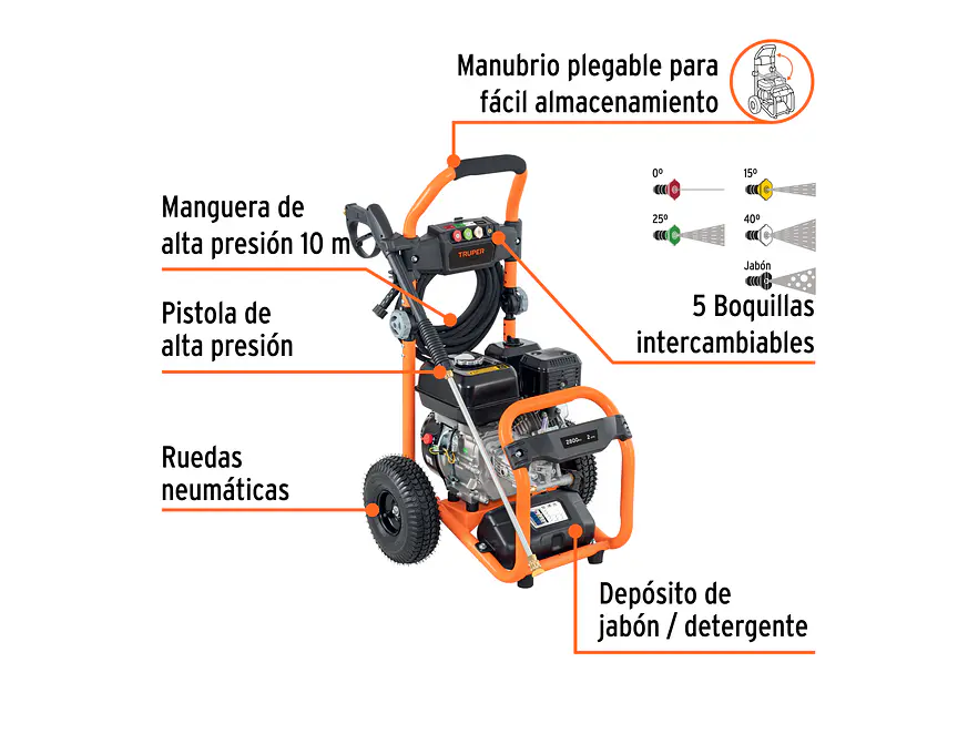 Hidrolavadora a Gasolina Truper 103983, 2,800 PSI - Foto 2 | aztools.co