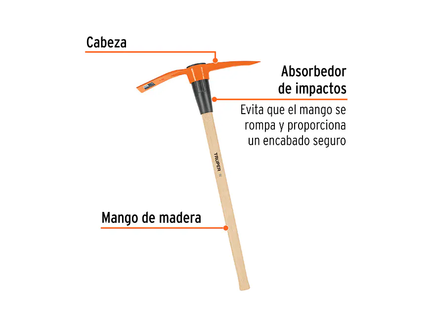 Zapapico Truper 102966 5 lb Mango de Madera 36