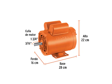Motor Eléctrico Monofásico Truper 102305, 1 HP, Baja Velocidad - Foto 3 | aztools.co