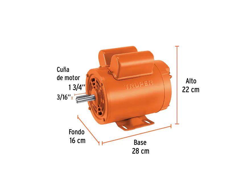 Motor Eléctrico Monofásico Truper 102305, 1 HP, Baja Velocidad - Foto 3 | aztools.co