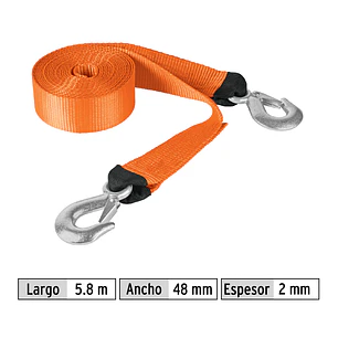 Correa eslinga para remolque con ganchos Truper 18344, 2' x 5.8m