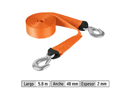 Correa eslinga para remolque con ganchos Truper 18344, 2' x 5.8m