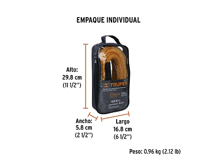 Cuerda para remolque con ganchos Truper 18346,7/8' x 4.5m