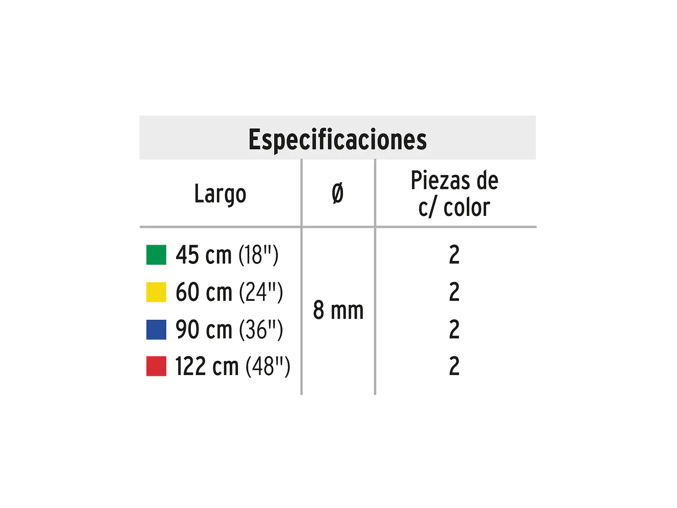 Juego de 8 Tensores Elásticos Pretul 22021 - Foto 3 | aztools.co