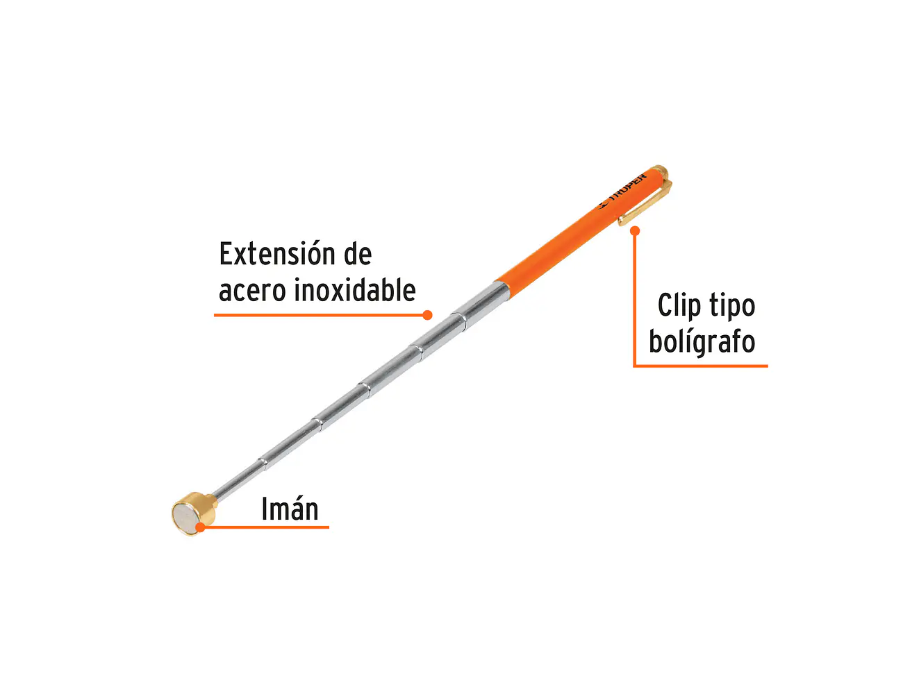 Imán extensible Truper 14140, tipo bolígrafo  - Foto 2 | aztools.co