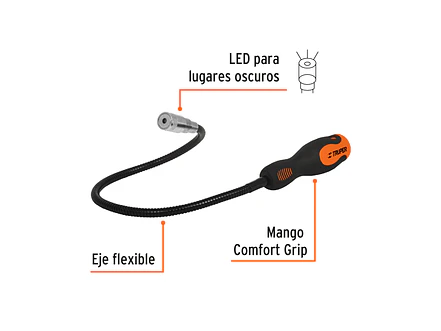 Imán extensible Truper 15326, flexible de acero con LED, 3.4 kg  - Foto 2 | aztools.co