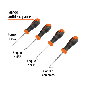 Ganchos multiusos Truper 14210, set 4 piezas 