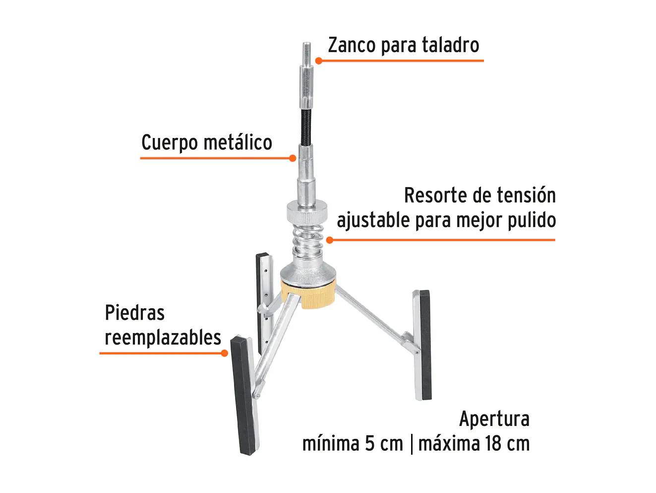 Bruñidora para cilindro de motor Truper 14533, de 5 a 18 cm - Foto 2 | aztools.co