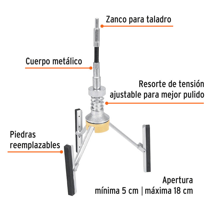 Bruñidora para cilindro de motor Truper 14533, de 5 a 18 cm 2