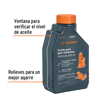 Aceite hidráulico para gatos Truper 102932, 1 Litro 2