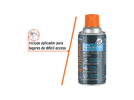 Grasa blanca de litio en aerosol Truper 101974, 295 ml  - Foto 2 | aztools.co