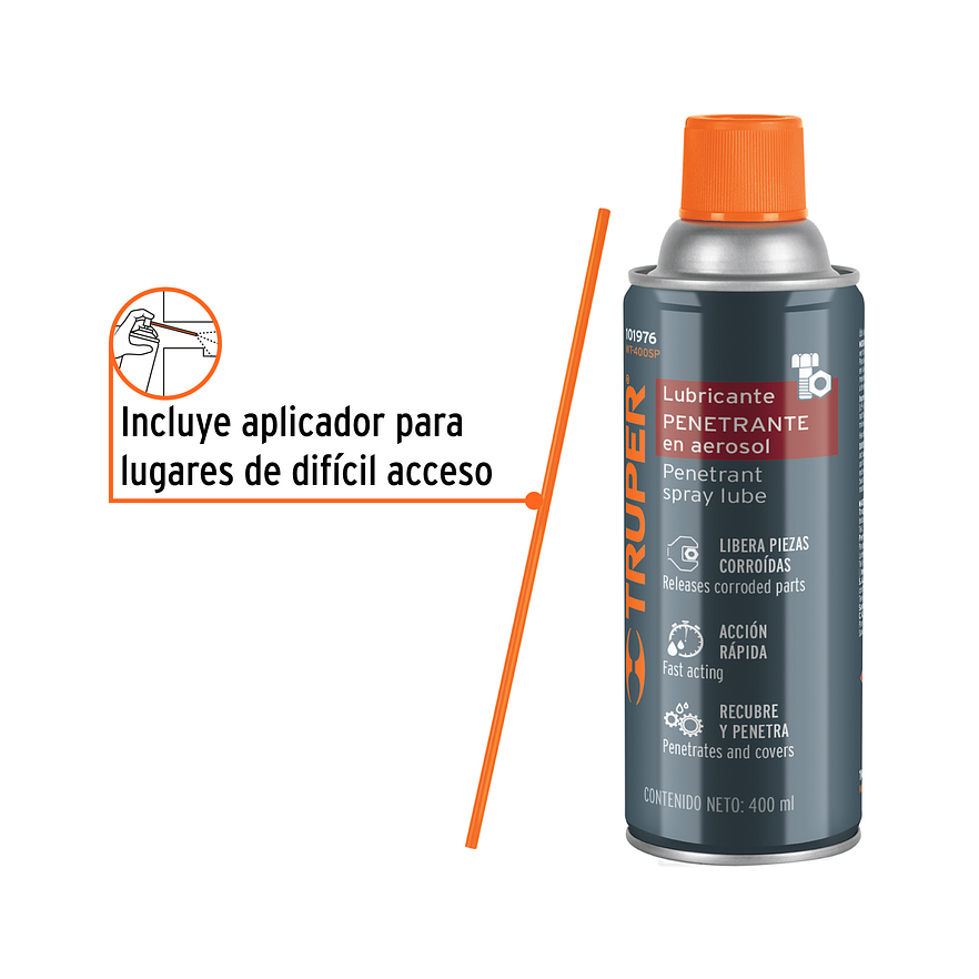 Lubricante penetrante en aerosol Truper 101976, 400 ml  2