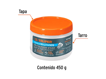 Grasa lubricante multiusos Truper 12783, 450 g  - Foto 2 | aztools.co