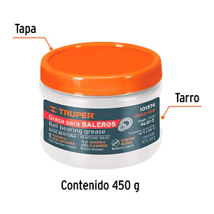 Grasa de bentona para baleros Truper 101574, 450 g 