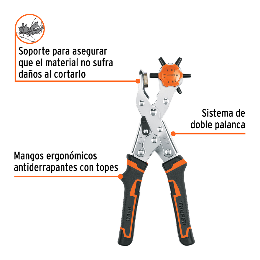 Tenaza sacabocados para carpintero 6