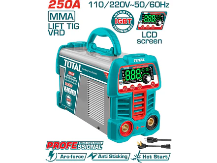 Soldador Inversor 250A TOTAL UTW225069 Industrial Bivoltaje MMA-TIG Lift - Foto 1 | aztools.co