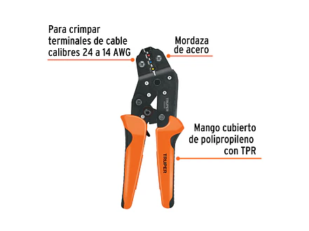 Alicate Crimpador para Terminales Truper 103329 - Foto 2 | aztools.co