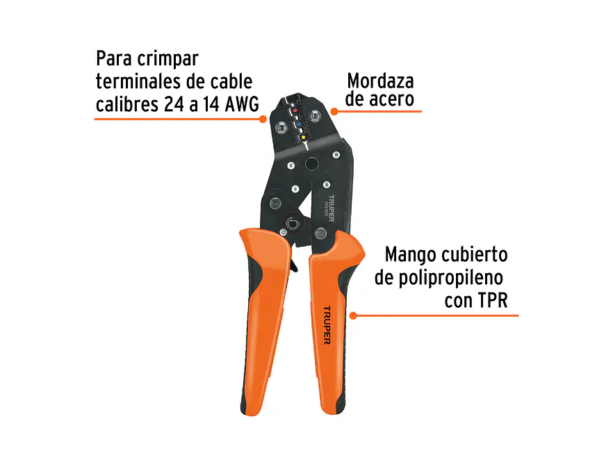 Alicate Crimpador para Terminales Truper 103329 - Foto 2 | aztools.co