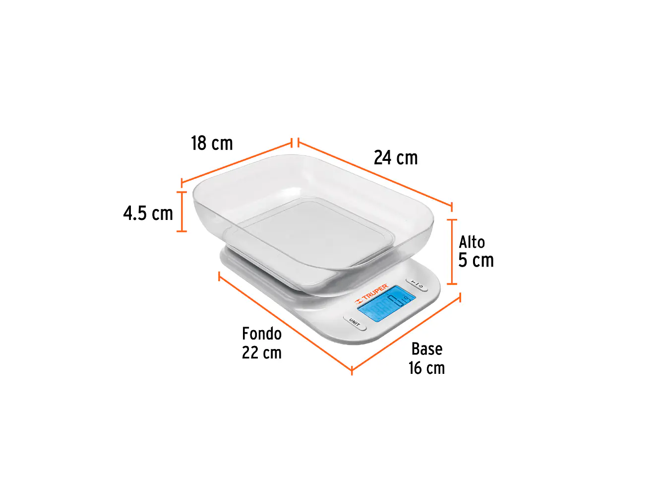 Báscula Electrónica Gramera Truper 102421, con Tazón, 5 kg - Foto 2 | aztools.co