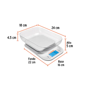 Báscula Electrónica Gramera Truper 102421, con Tazón, 5 kg