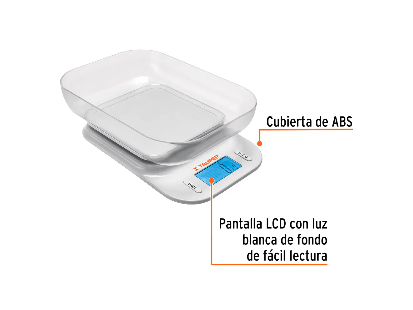 Báscula Electrónica Gramera Truper 102421, con Tazón, 5 kg - Foto 3 | aztools.co