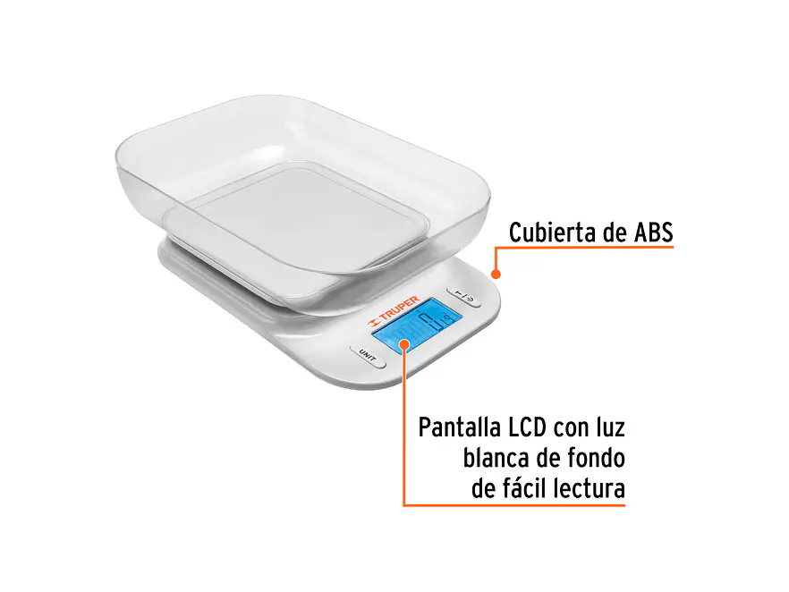 Báscula Electrónica Gramera Truper 102421, con Tazón, 5 kg - Foto 3 | aztools.co