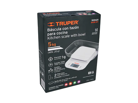 Báscula Electrónica Gramera Truper 102421, con Tazón, 5 kg - Foto 4 | aztools.co