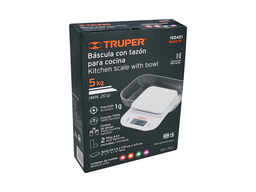 Báscula Electrónica Gramera Truper 102421, con Tazón, 5 kg - Foto 4 | aztools.co
