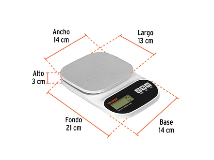 Báscula digital para cocina Truper 103116, plato de acero inox,5kg - Foto 3 | aztools.co