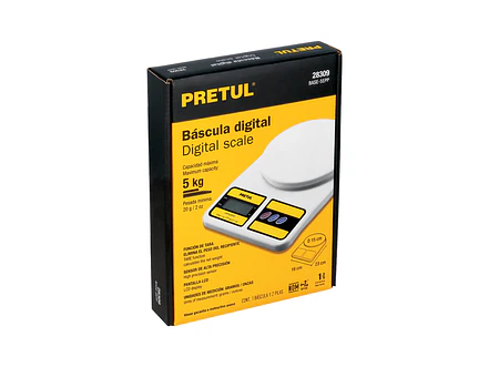 Báscula digital para cocina Pretul 28309, plato de poliprop, 5 kg,  - Foto 4 | aztools.co