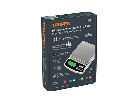 Báscula Electrónica de Precisión Truper 102317, Recargable, 3 kg - Foto 4 | aztools.co