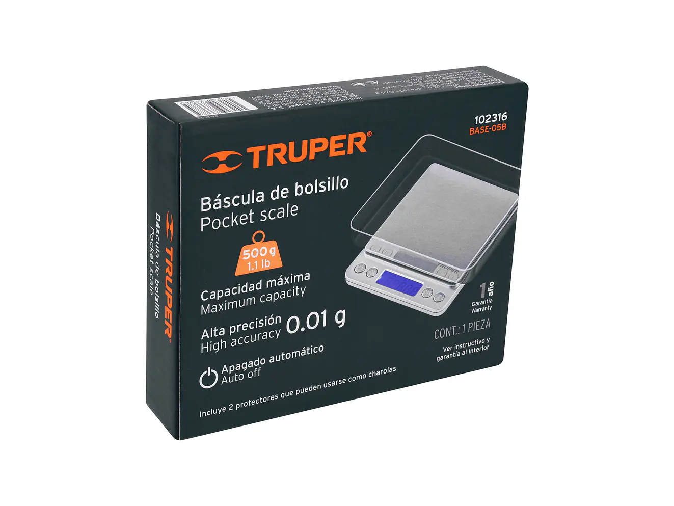 Báscula Electrónica de Precisión Truper 102316, de Bolsillo, 500 g - Foto 4 | aztools.co