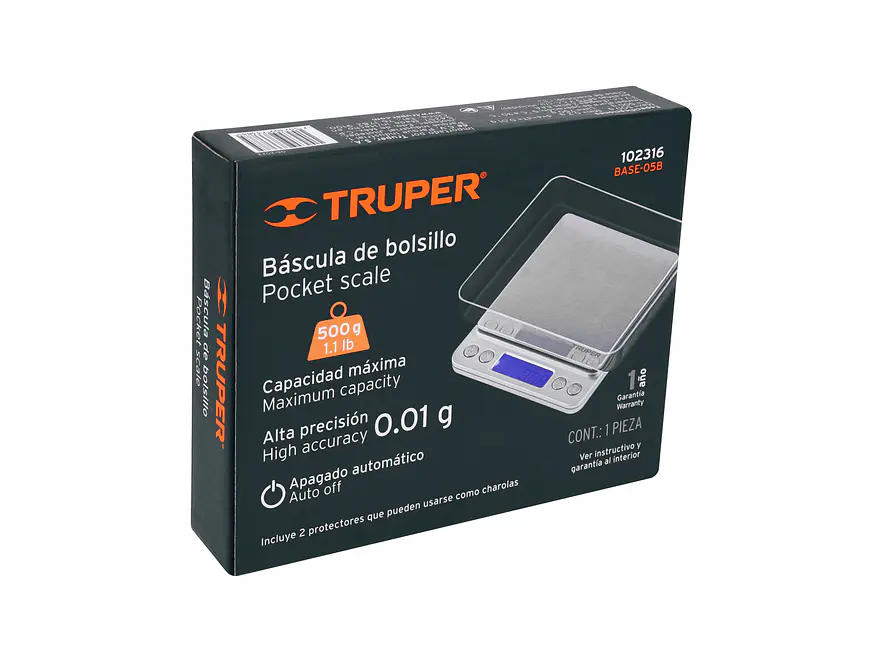 Báscula Electrónica de Precisión Truper 102316, de Bolsillo, 500 g - Foto 4 | aztools.co
