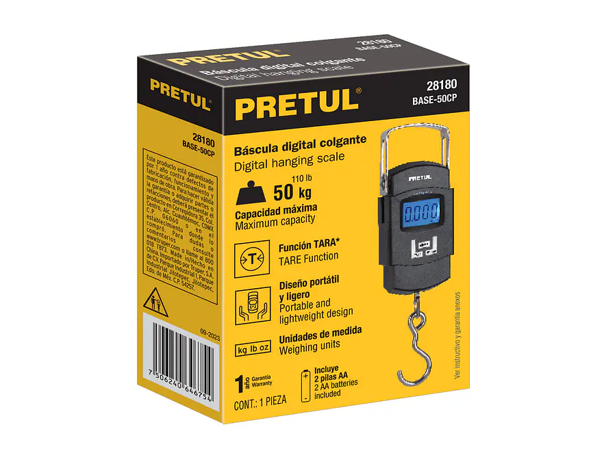 Báscula electrónica colgante Pretul 28180, de pilas, 50 kg - Foto 4 | aztools.co