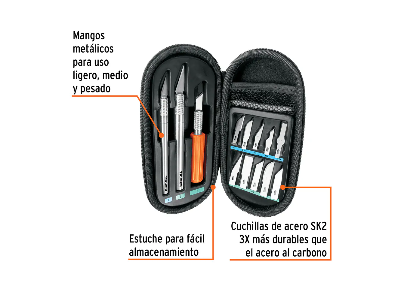 Juego de Exacto Truper 17512, 11 Piezas - Foto 2 | aztools.co